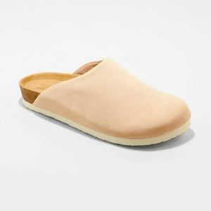 Bev Flats Beige Slippers Mules Universal Thread™ Tan Corkbed Clogs Women’s Sz 8